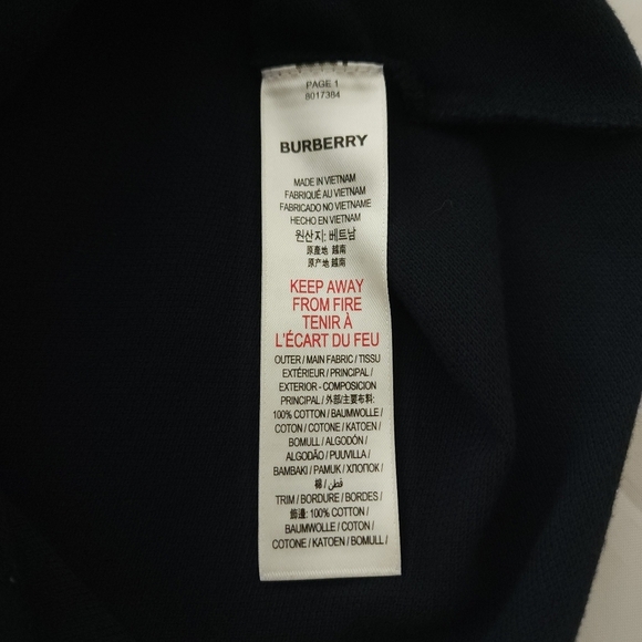 Burberry Vintage Check Panel Polo Shirt in Navy - Picture 4 of 6